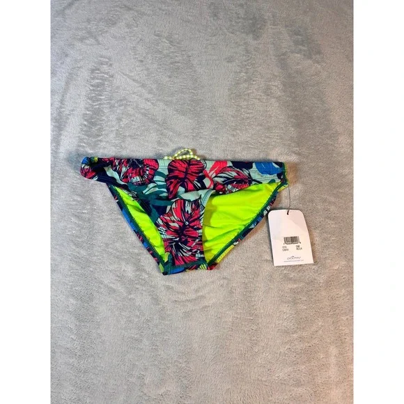 Dolfin Uglies Revibe Women M blue teal pink Tropical Floral Bikini‎ Swim Bottoms - Picture 2 of 7